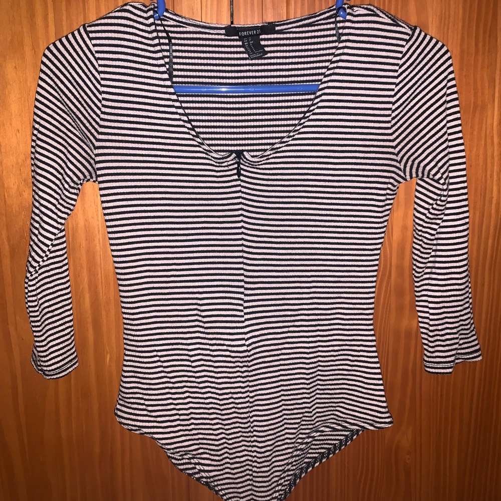Forever 21 Striped Body Suit